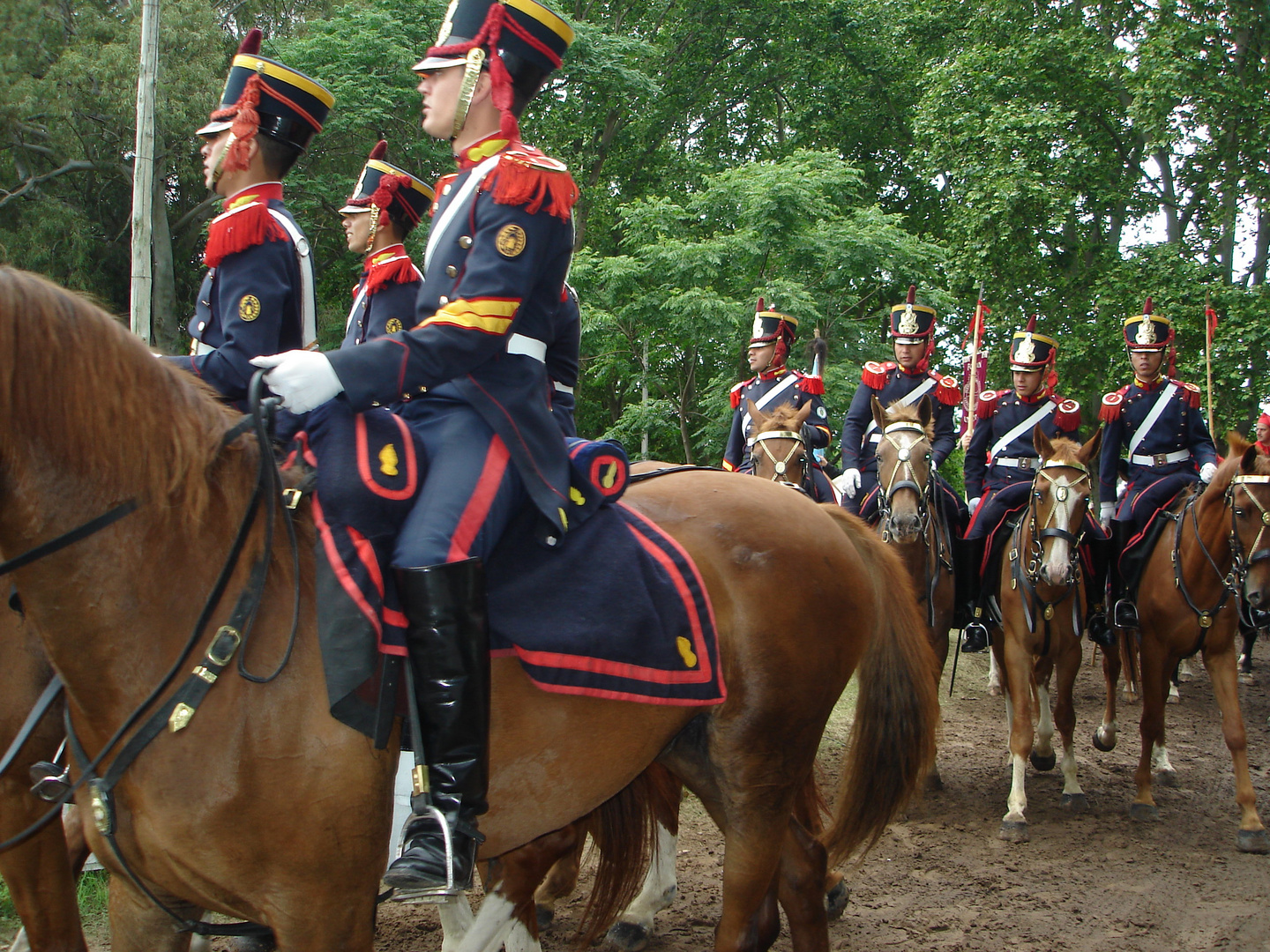 granaderos desfilando en la fiesta  del gaucho Saladillo 2009 Argentina