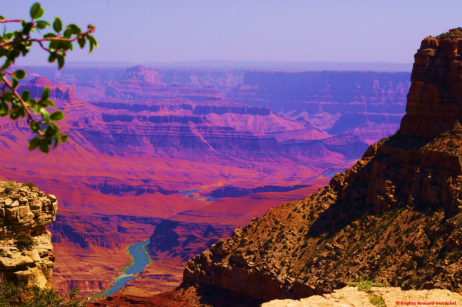 Grand Canyon avec dans le creux, la rivière Colorado....