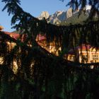 Grand Hotel Toblach versteckt sich hinter Fichten