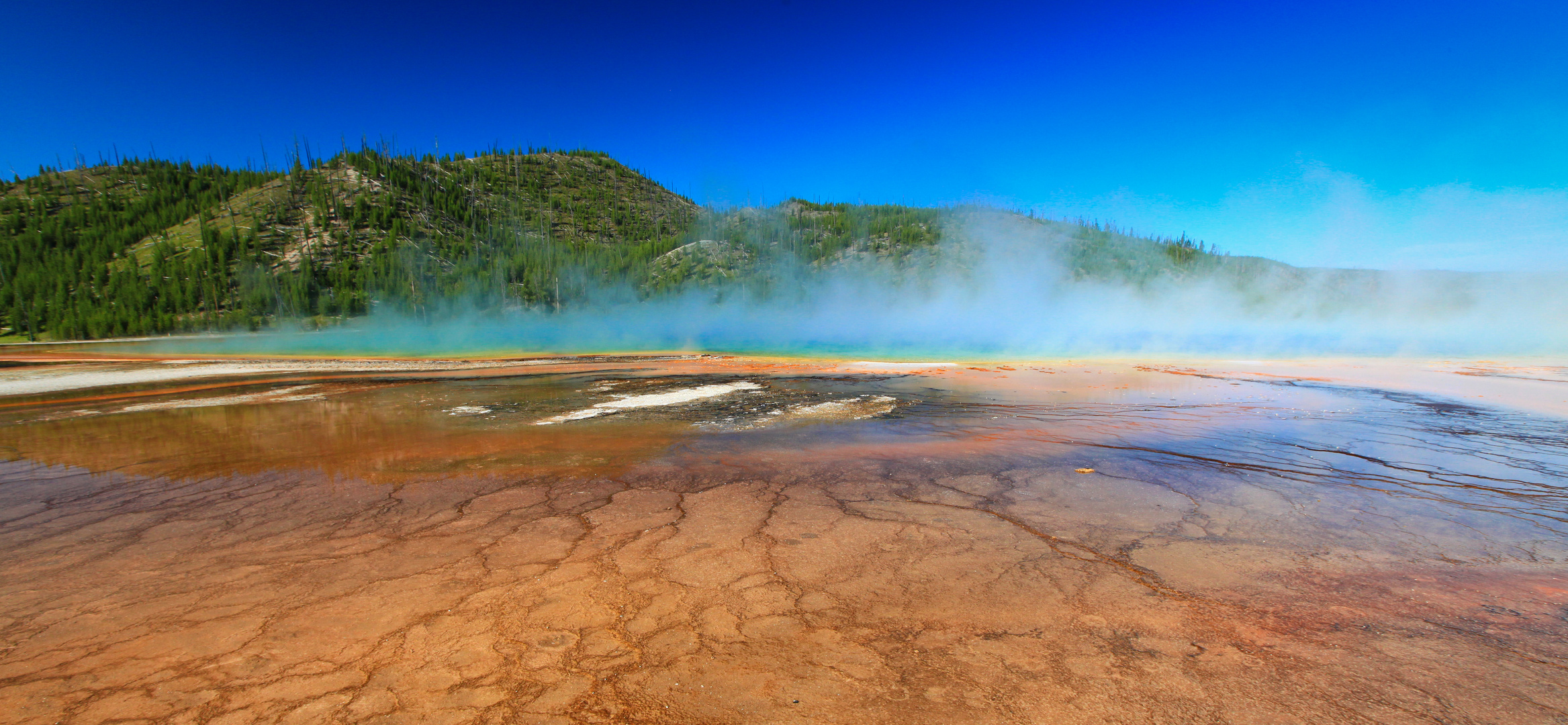 Grand Prismatic Spring vom Boden aus