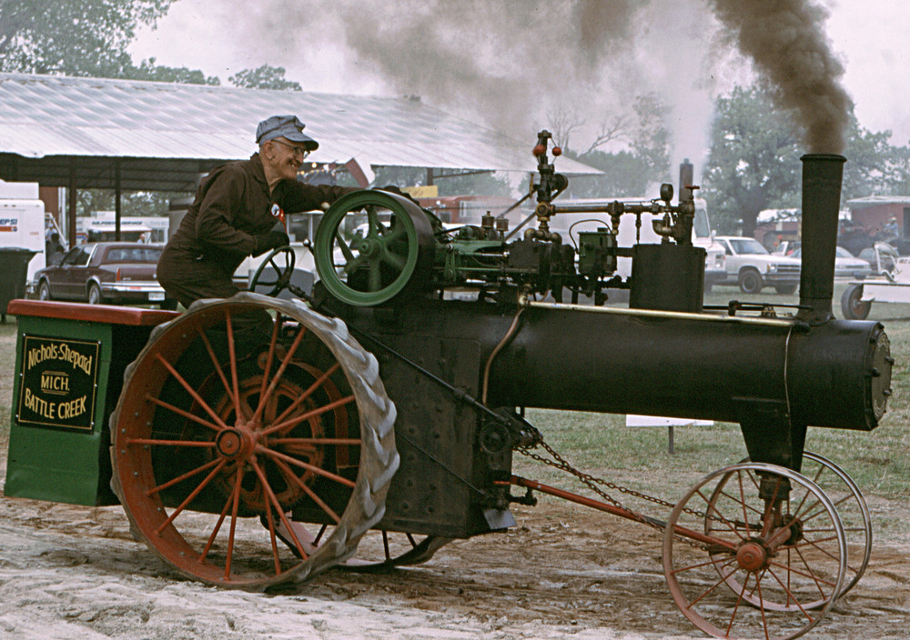 Grandpa under Steam - Oklahoma Steam & Gas Show in Pawnee, Oklahoma 1996