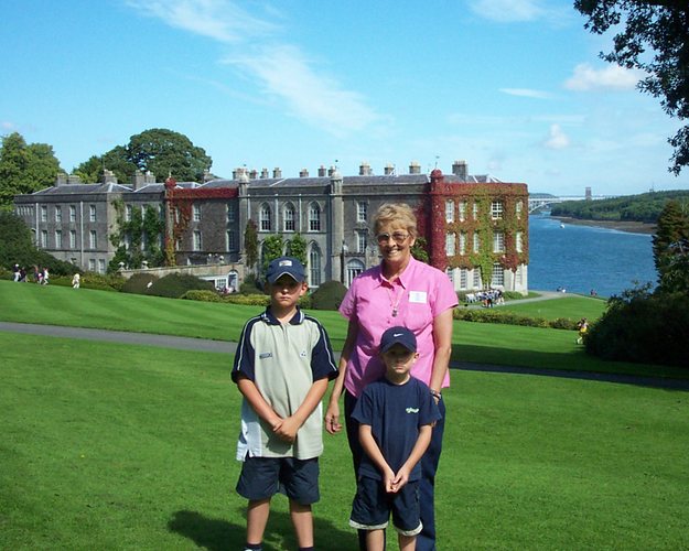 Grandsons visiting Plas Newyedd - Menai Straight.