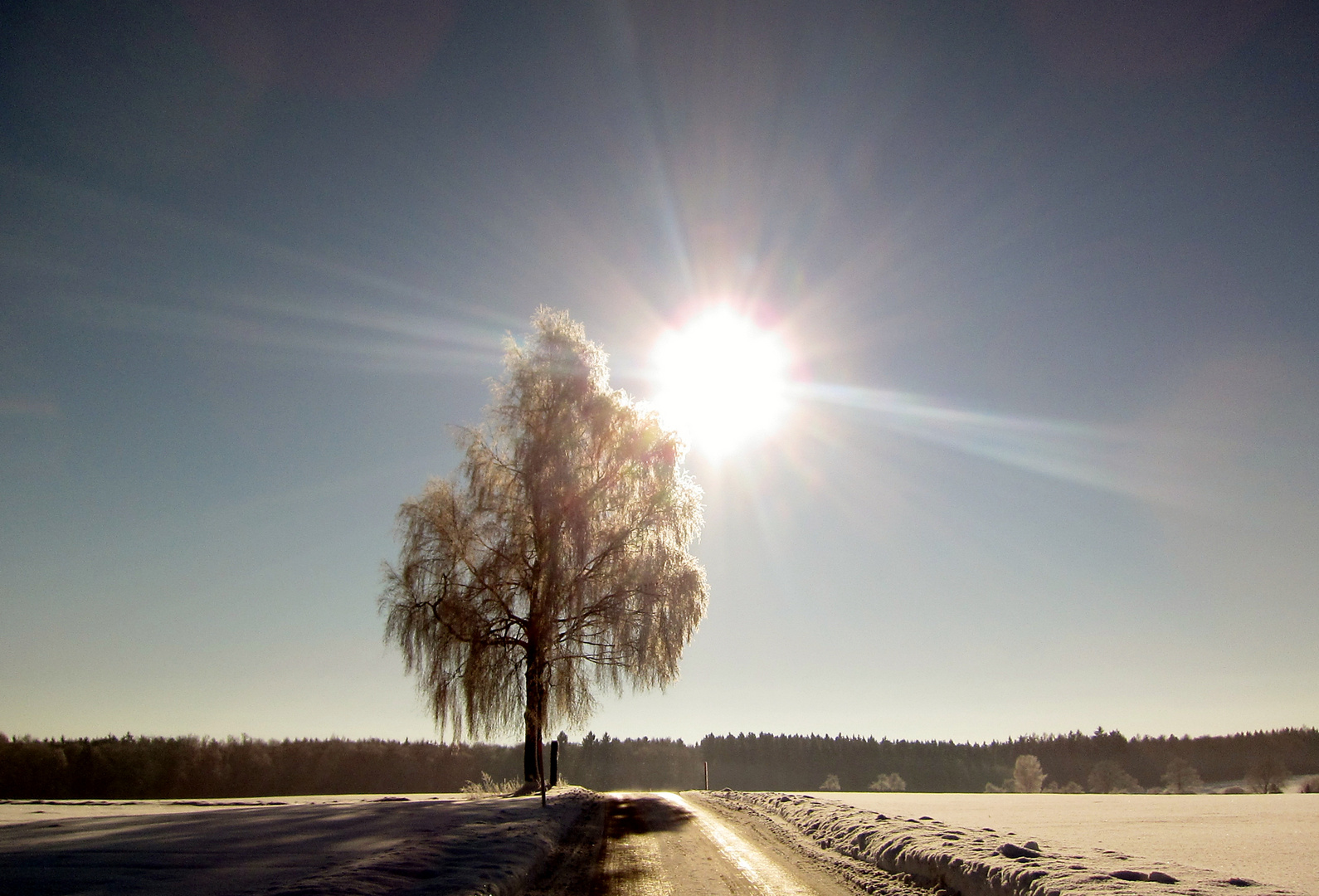 Granheimerkreuz bei Schnee mit herrlichem Sonnenschein - Kopie