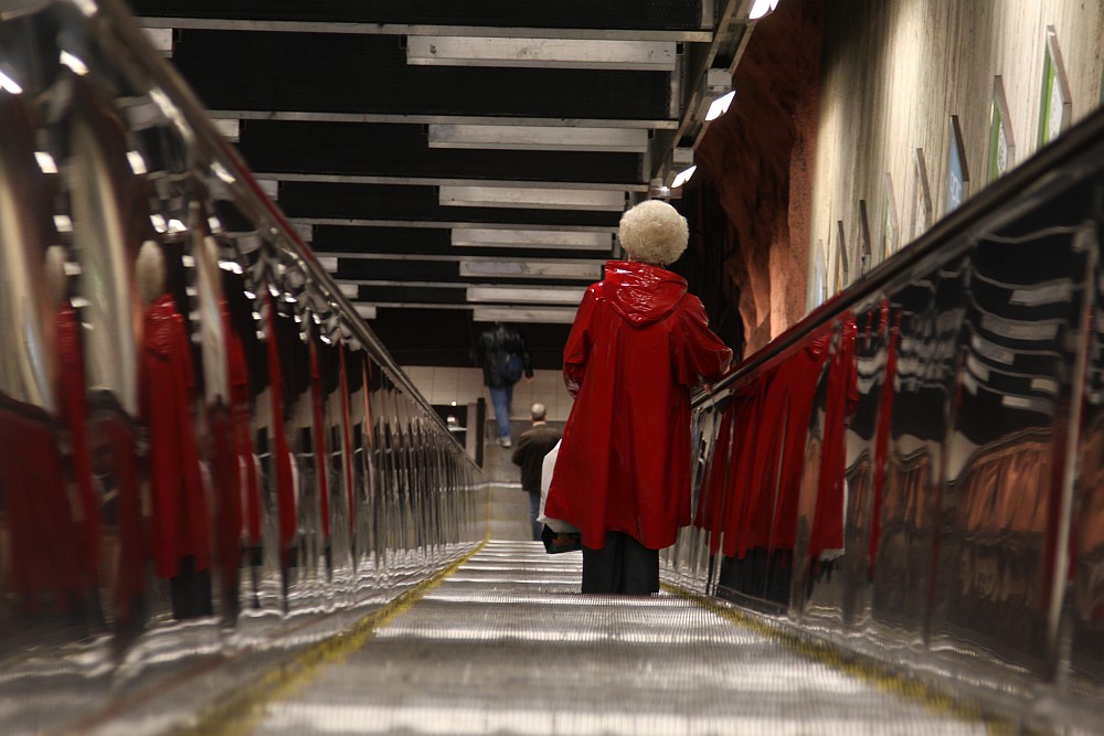 Granny in Red - goes underground