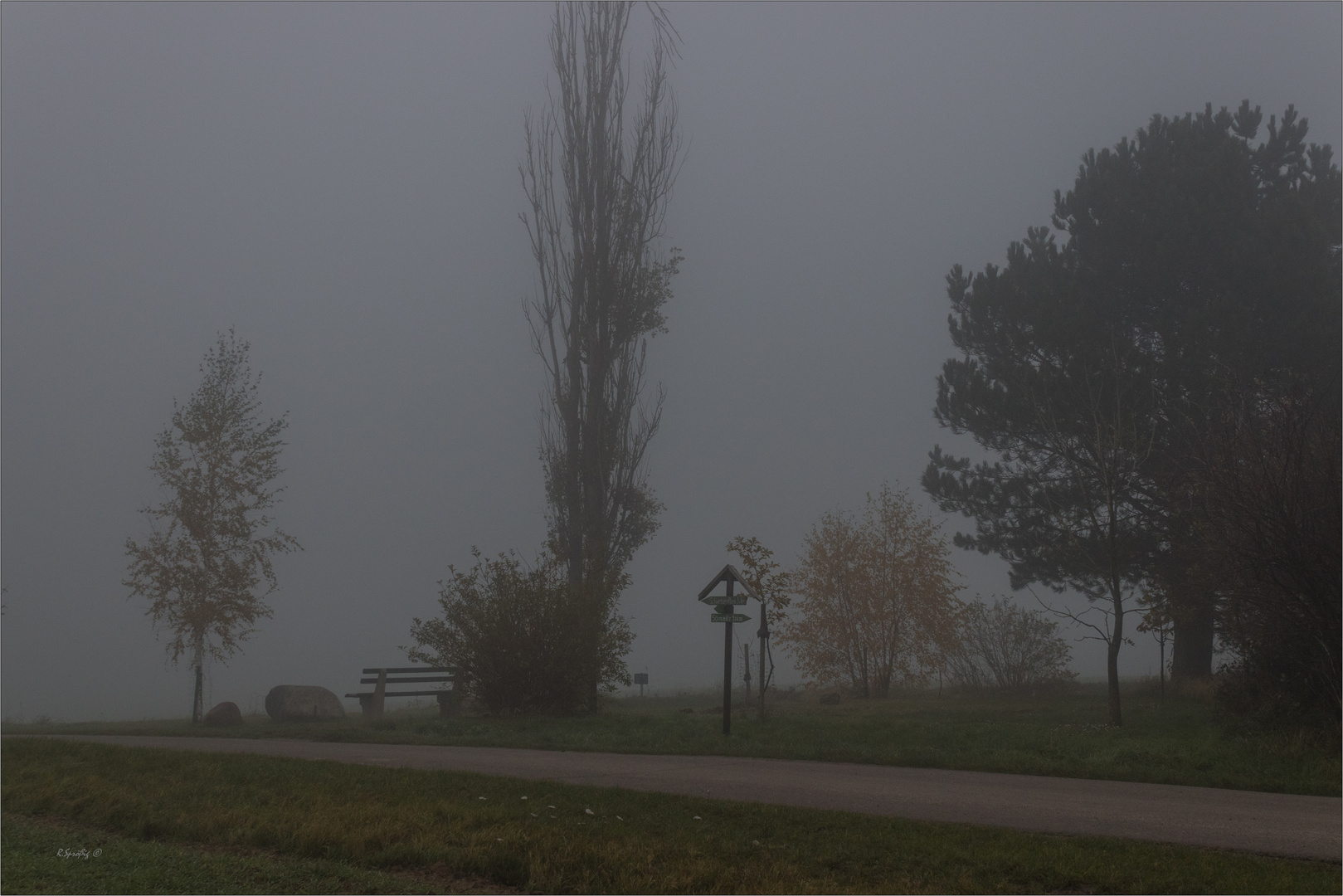 Grau in Grau Foto & Bild landschaft, bänke in der landschaft