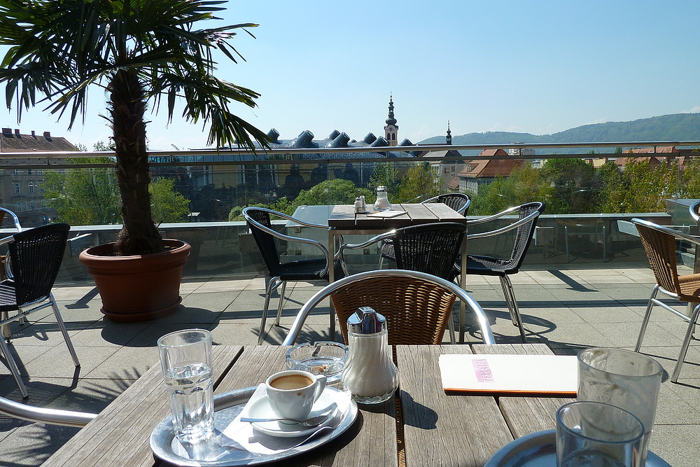 Graz Cafe auf der Dachterrasse