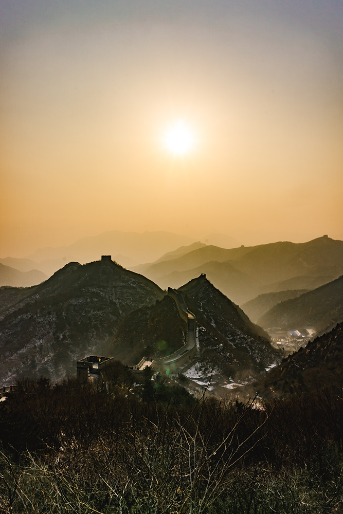 Great Wall in dust and sun