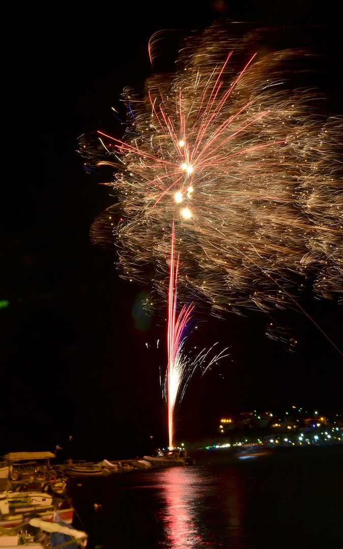 Greece, fireworks in menidi aitoloakarnanias ( Varkarola 2014 8 16 )