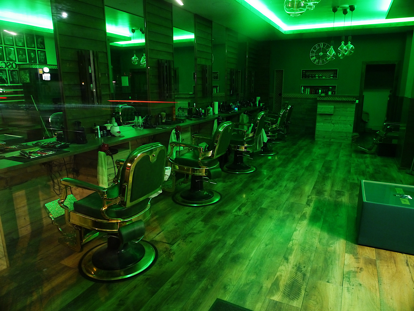 green barber shop - with some red