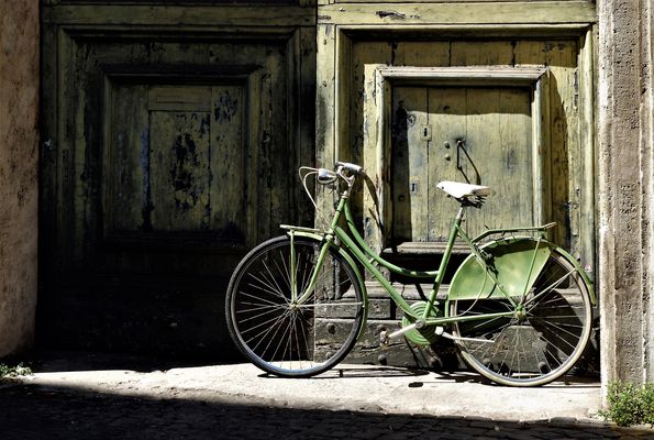 Green bicycle