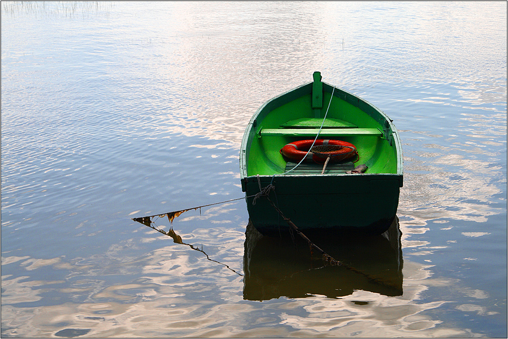 green boat