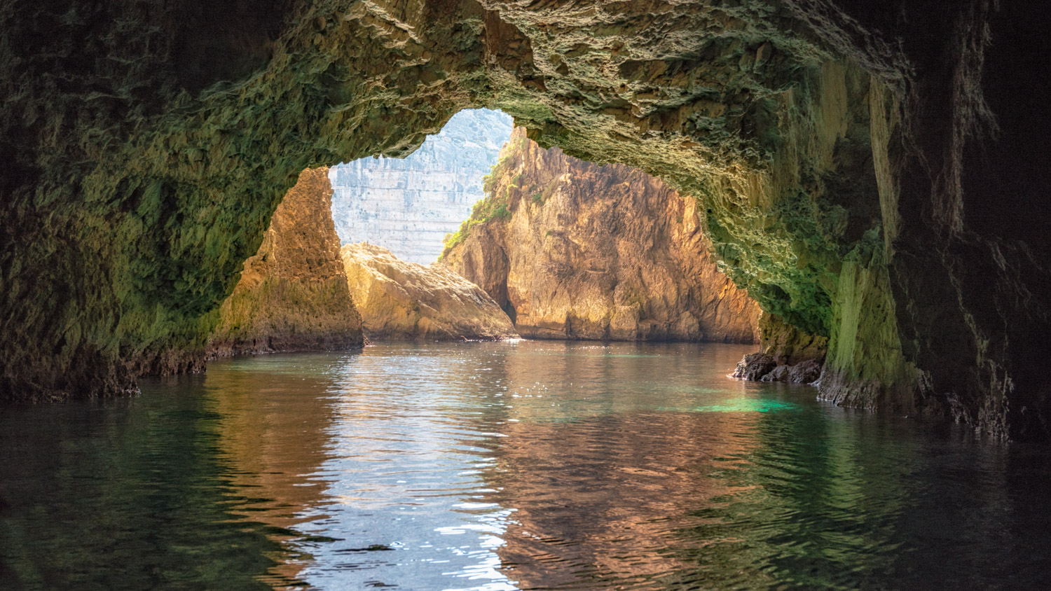 Green cave at Blue Grotto