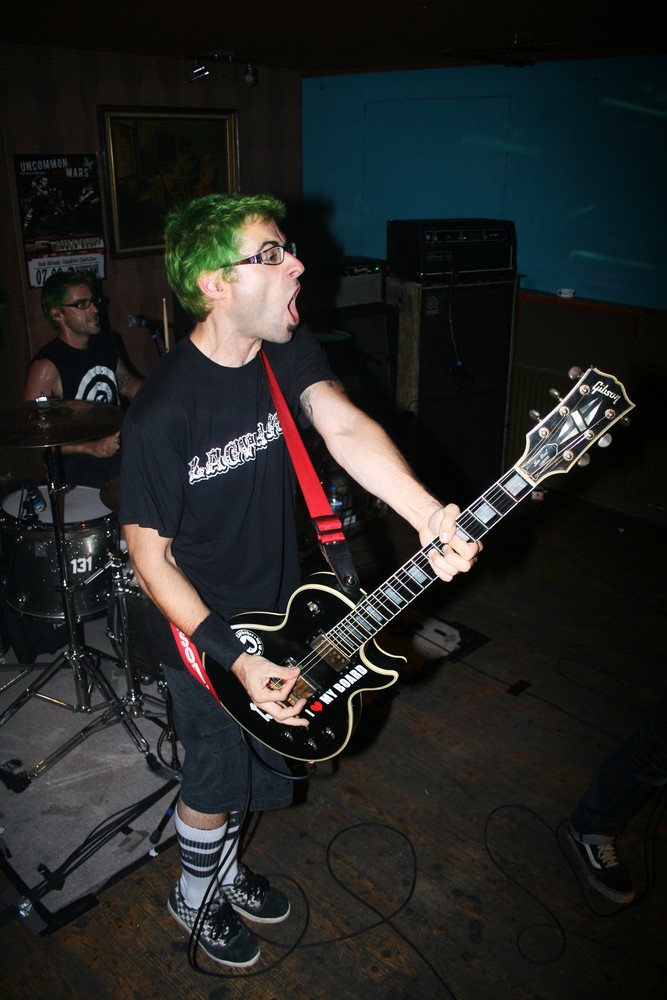 green hair + guitar