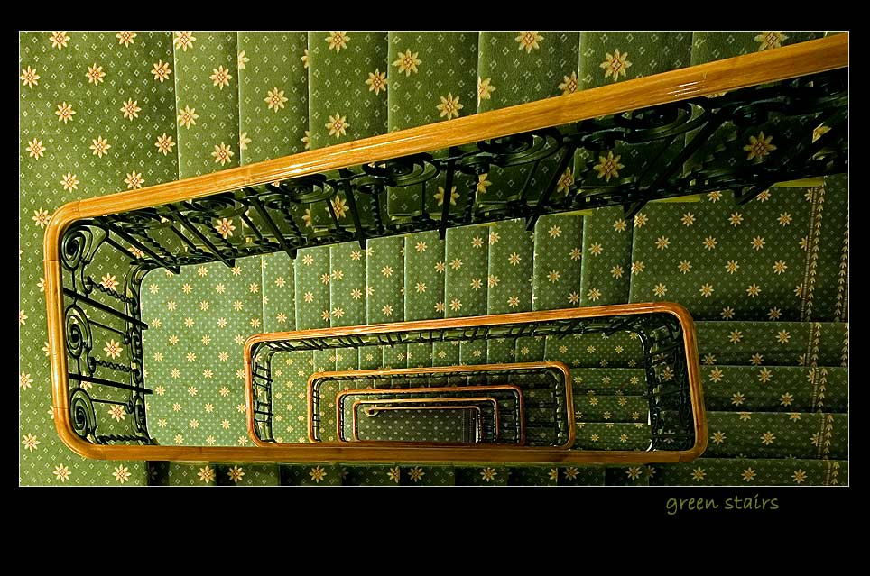 green stairs