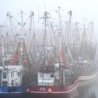 Greetsieler Hafen im Herbstnebel