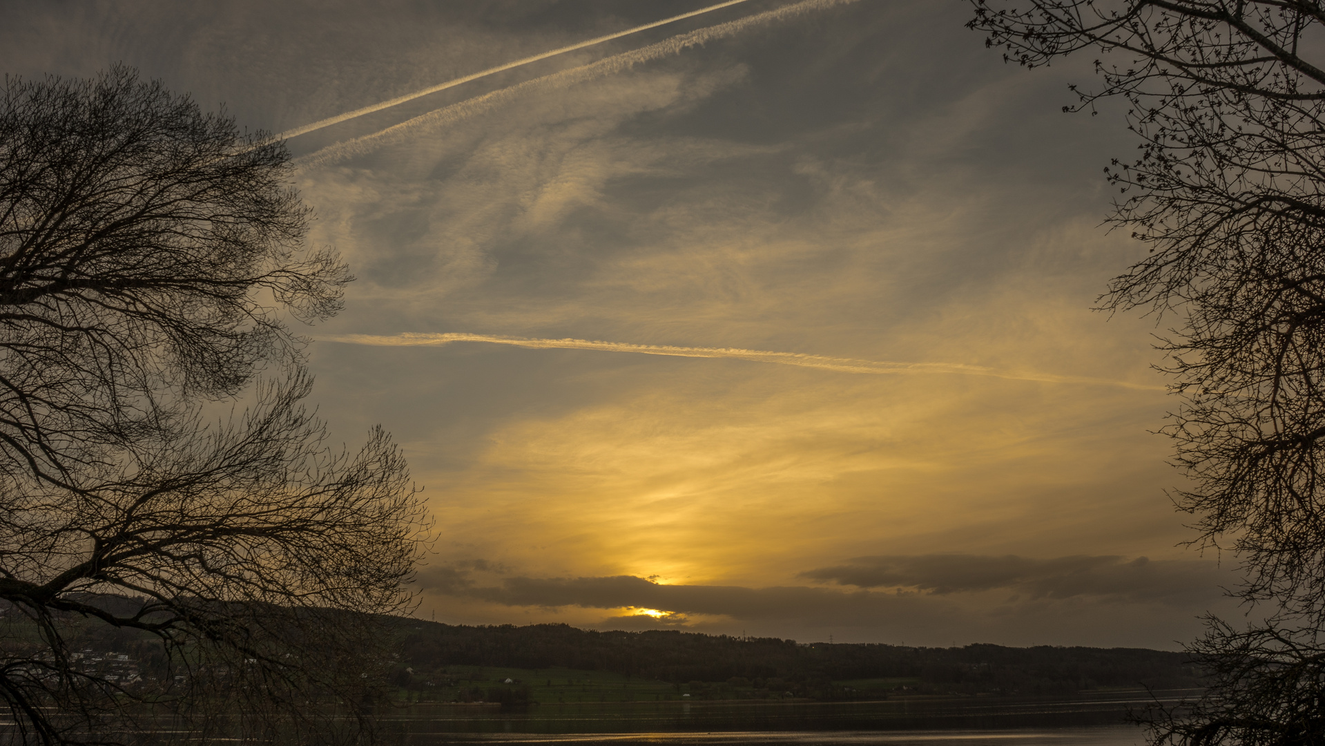 Greifensee Sonnenuntergang Gold