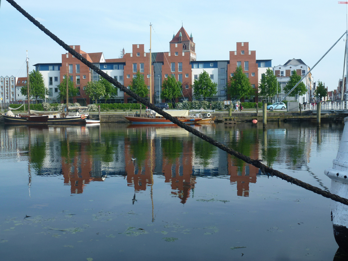 Greifswald Mai  2016 Blick über den Ryk