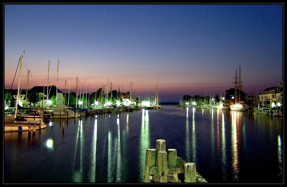 Greifswald Wieck, Hafen, Blaue Stunde