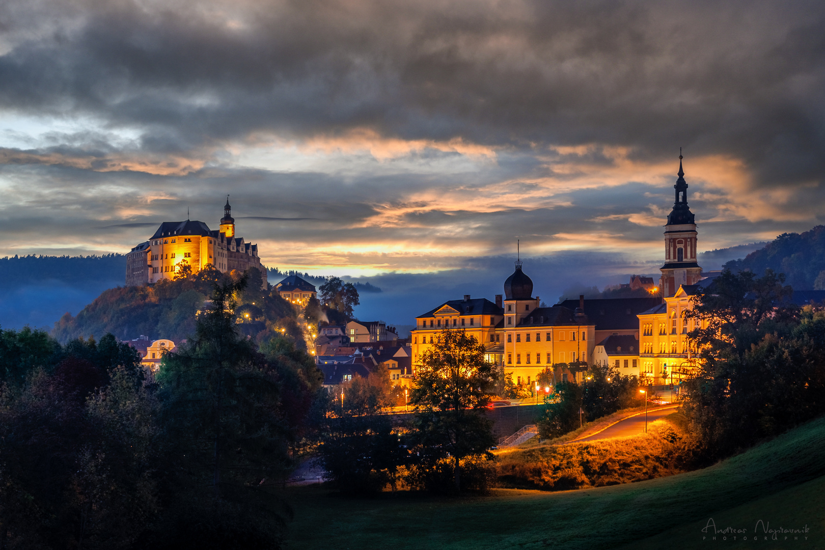 Greiz, Stadtansicht mit Schoss