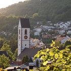 Grenzach-Wyhlen; Blick auf evangelische Kirchturm