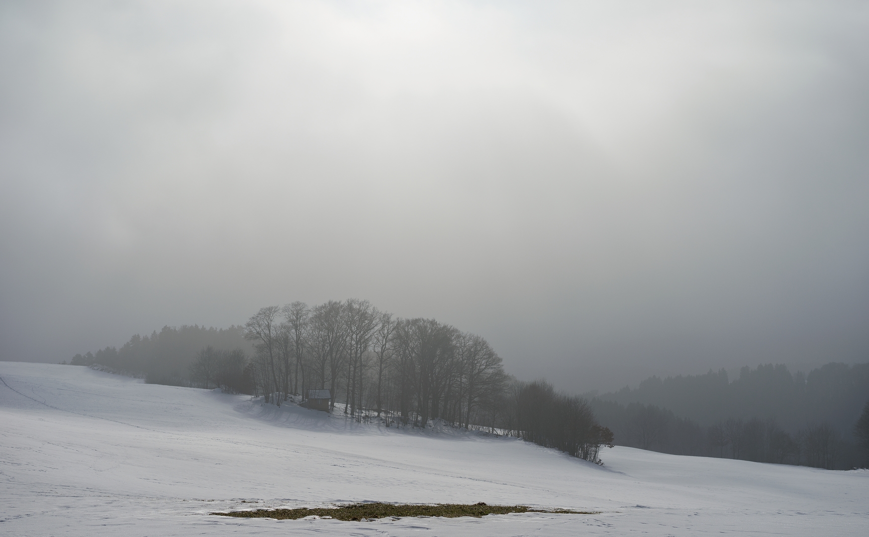 Grenze von Sonne zum Nebel