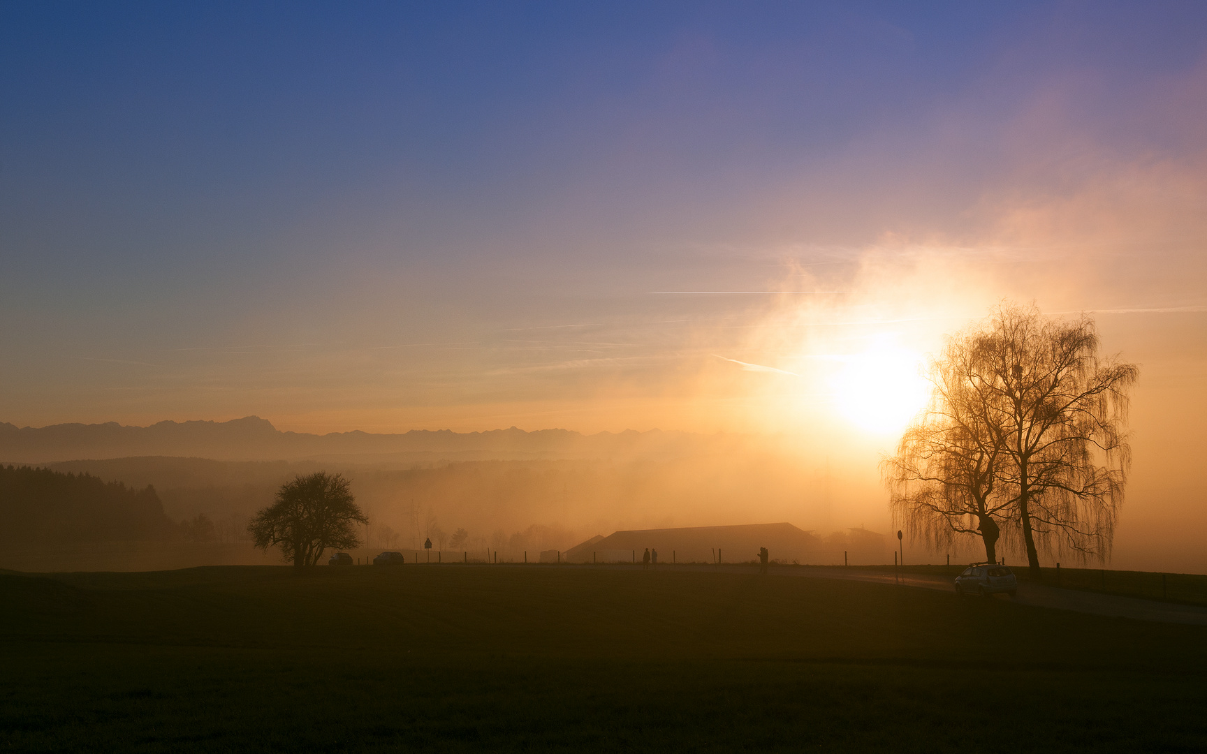 Grenze zwischen Nebel und Sonnenschein