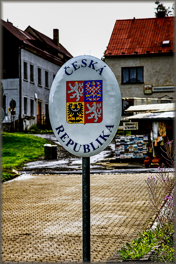 Grenzschild der Ceská Republika ,,,