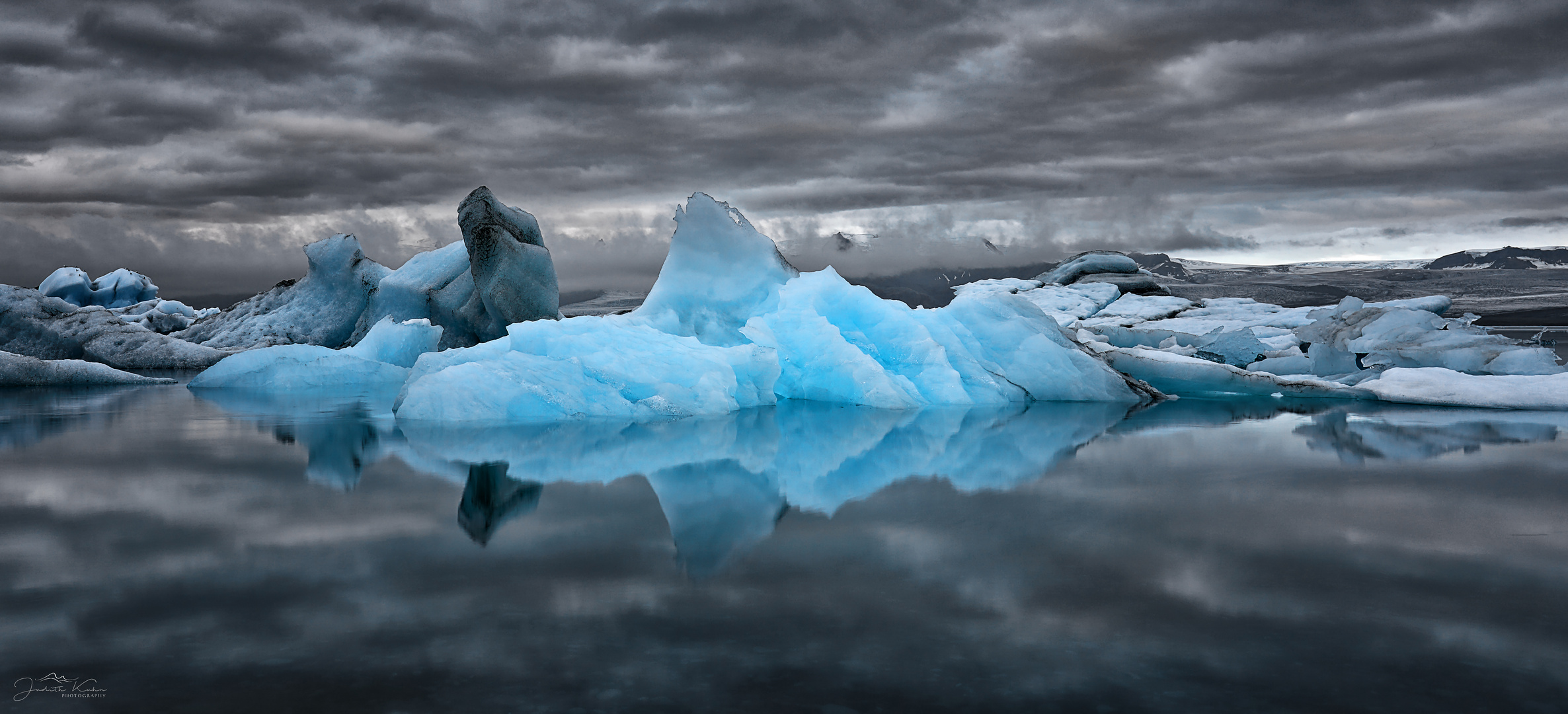 grey morning reflection