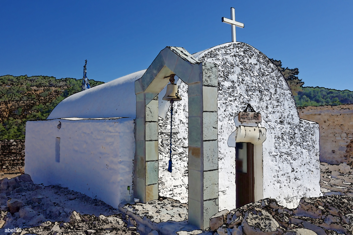 Griechische Bergkapelle mit HDR-Programm "behandelt"