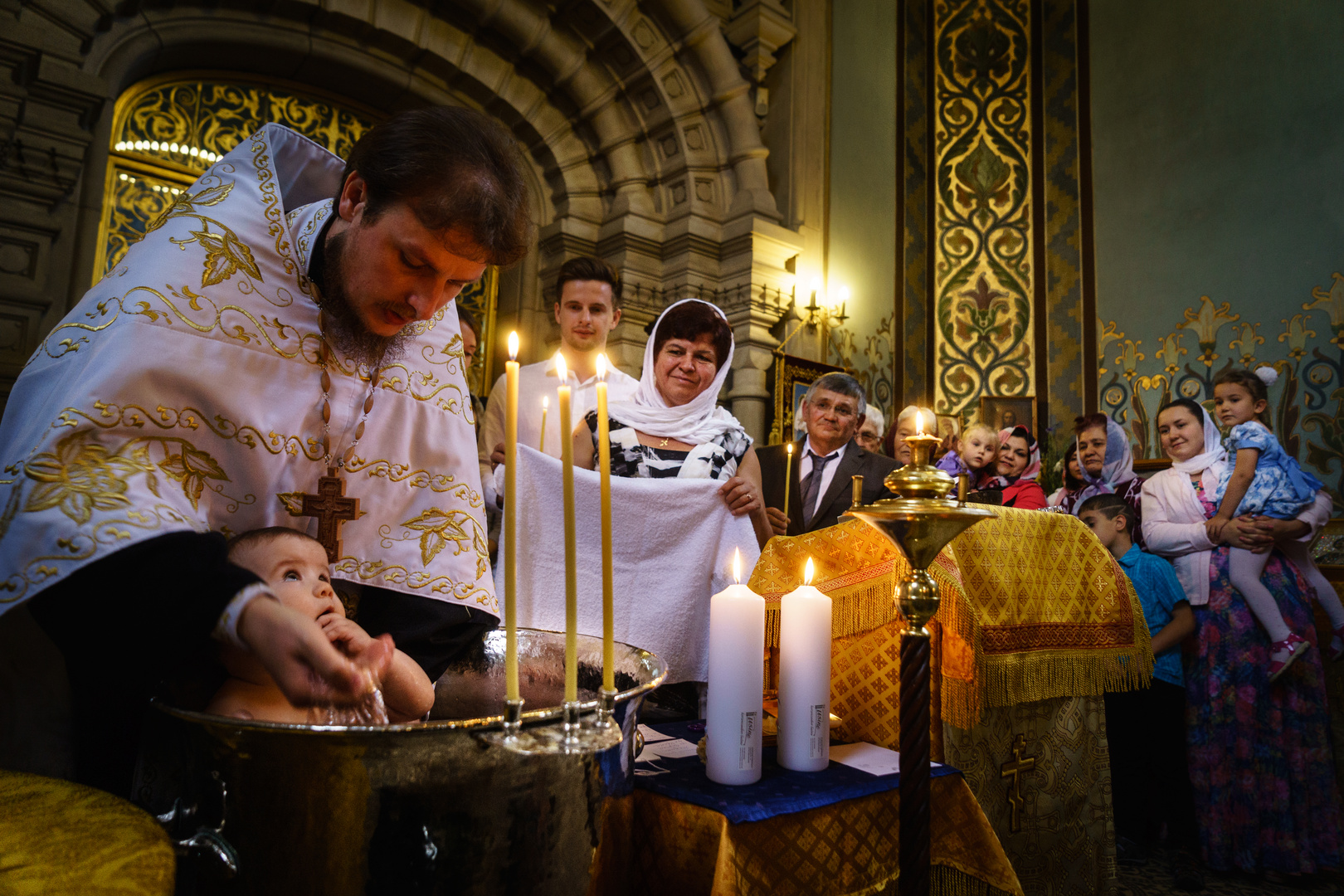 Griechische orthodoxe Taufe 