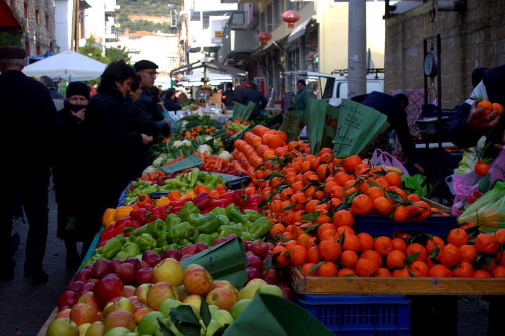 Griechischer Markt im Winter