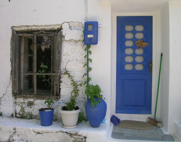 griechisches Blau-Weiss mit etwas Grün