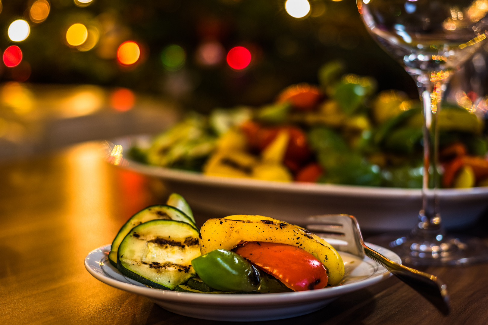 Grilled peppers and zucchini