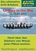 "Grilling in the Sky" in einem Garten-Center in Wesel / Einladung