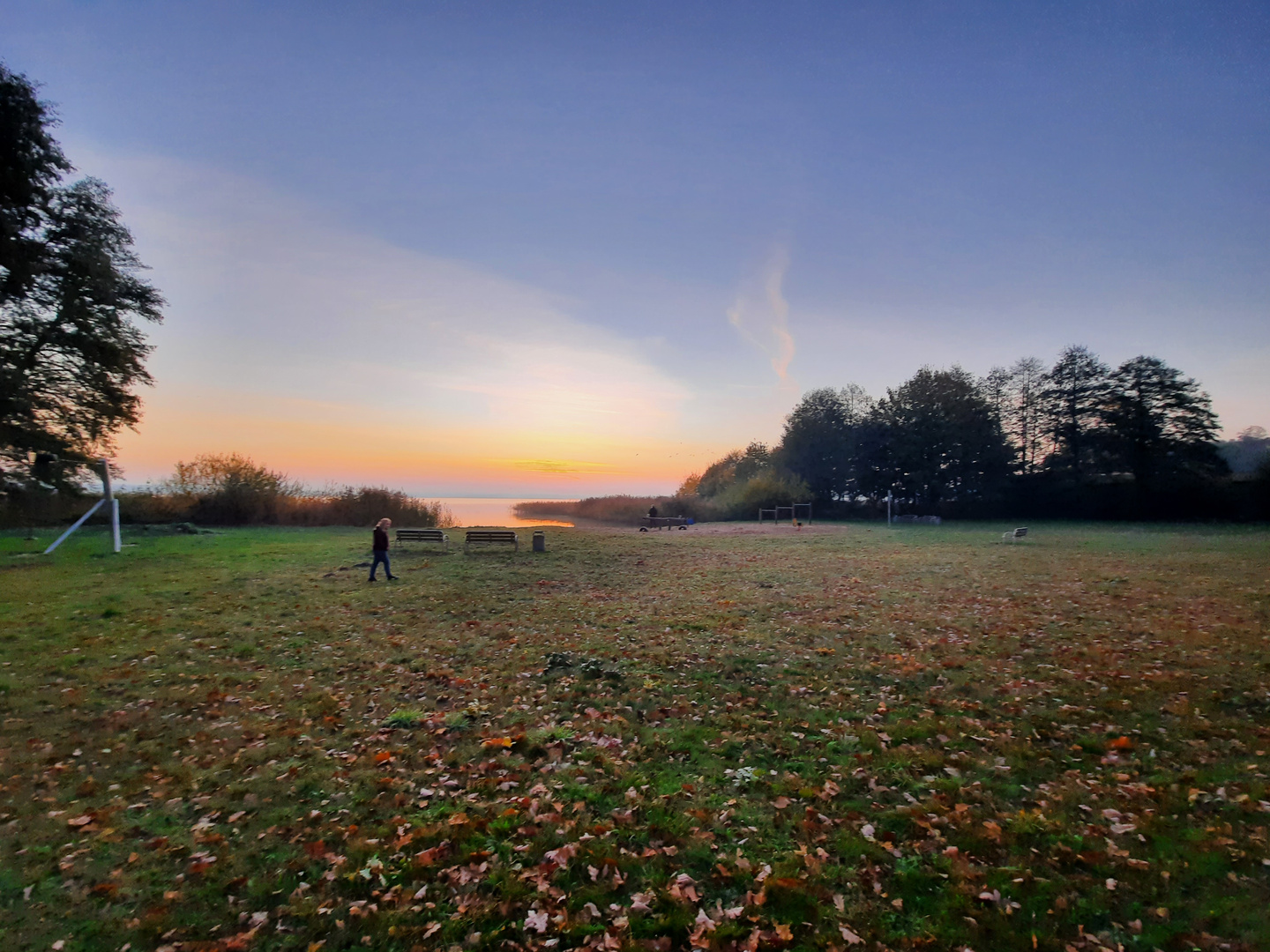 Grimnitzsee am Abend im Herbst