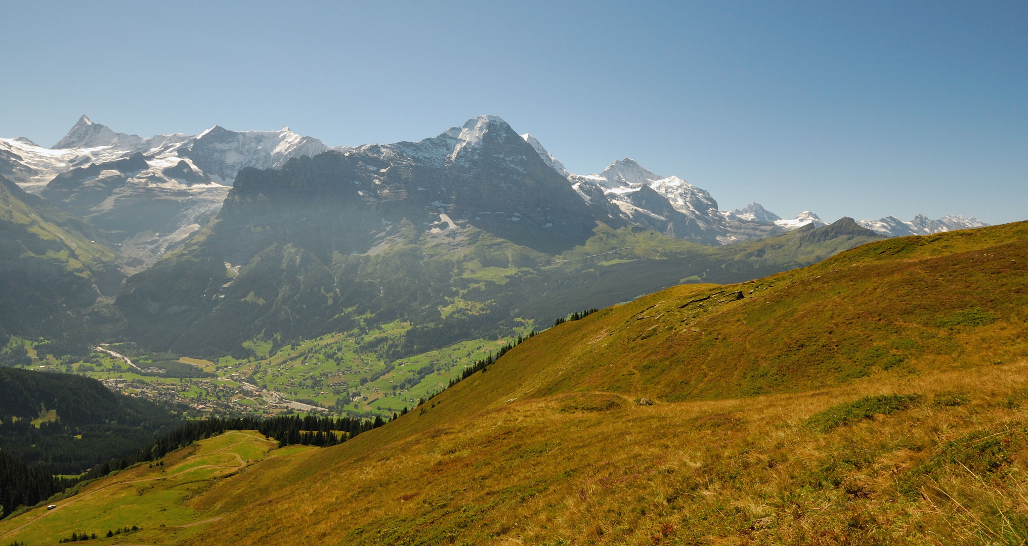 Grindelwaldtal von Spillmatten mit Bergkette