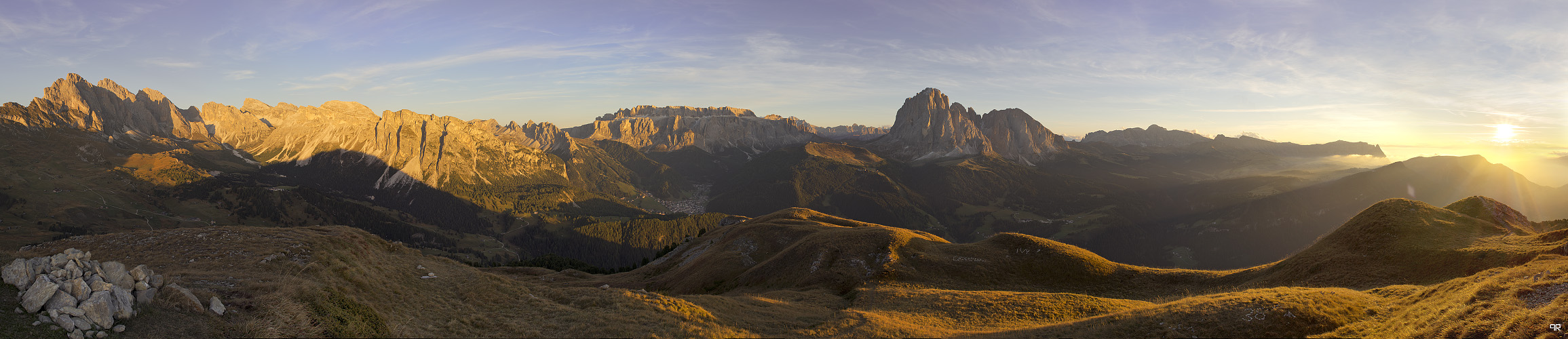 Grödner Dolomiten im Abendlicht