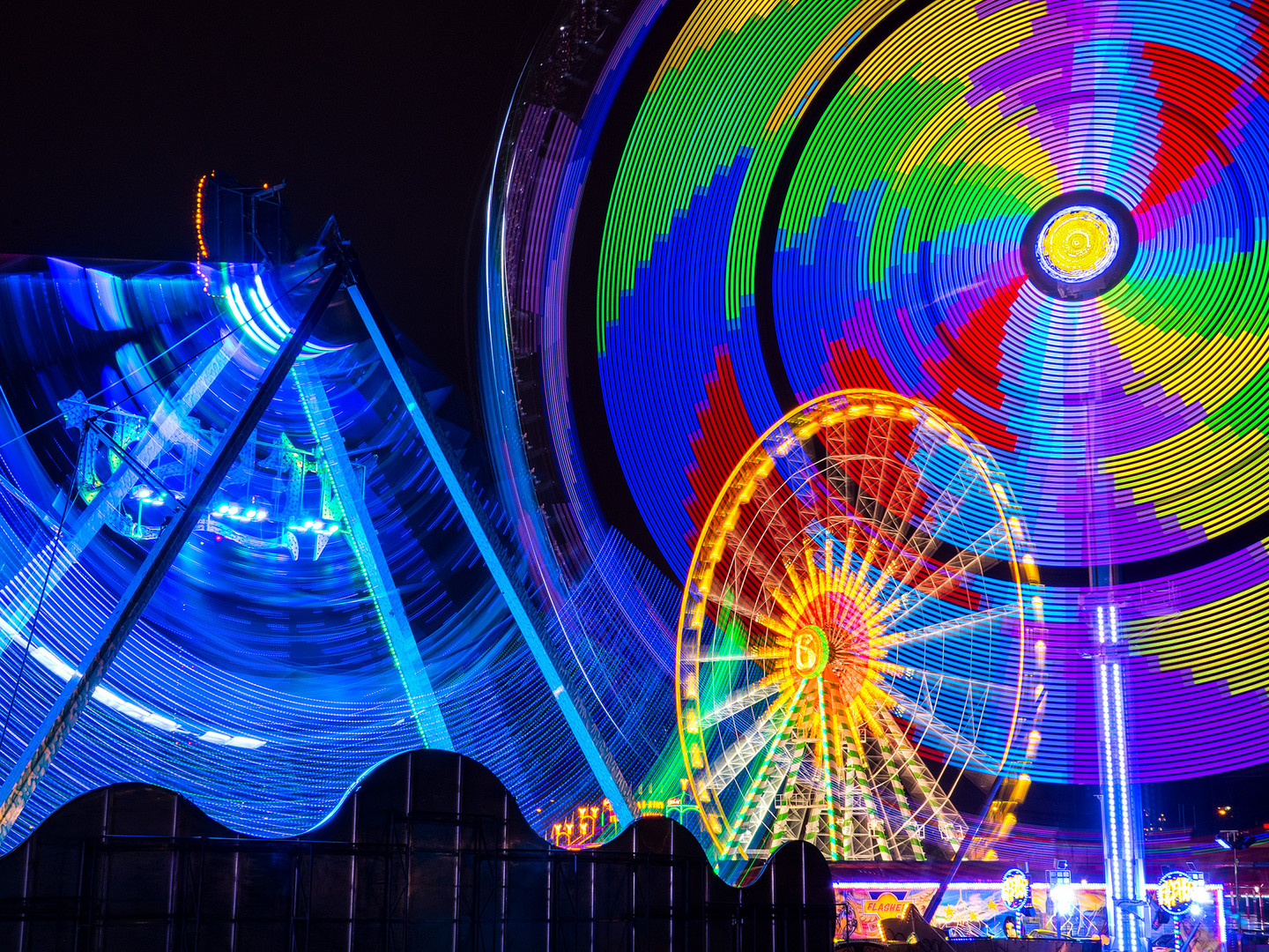 Größte Kirmes am Rhein Düsseldorf / Lichtimpressionen