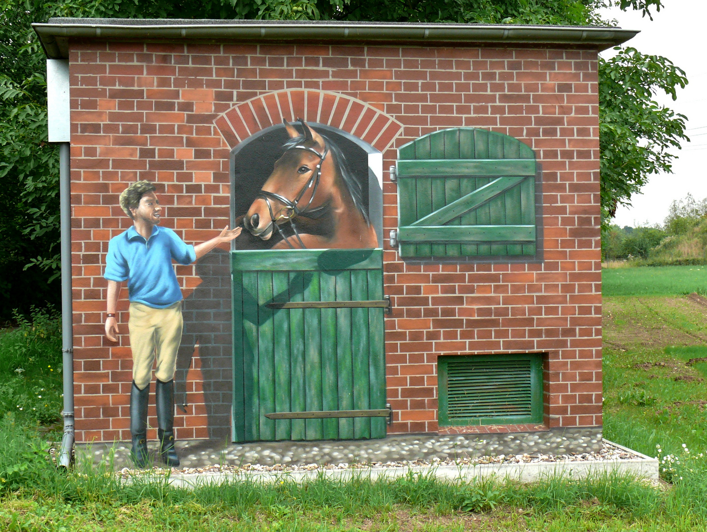 Großartig bemalte Schuppenwand (2)..