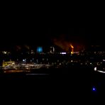 Großbaustelle alter Güterbahnhof, Duisburg bei Nacht