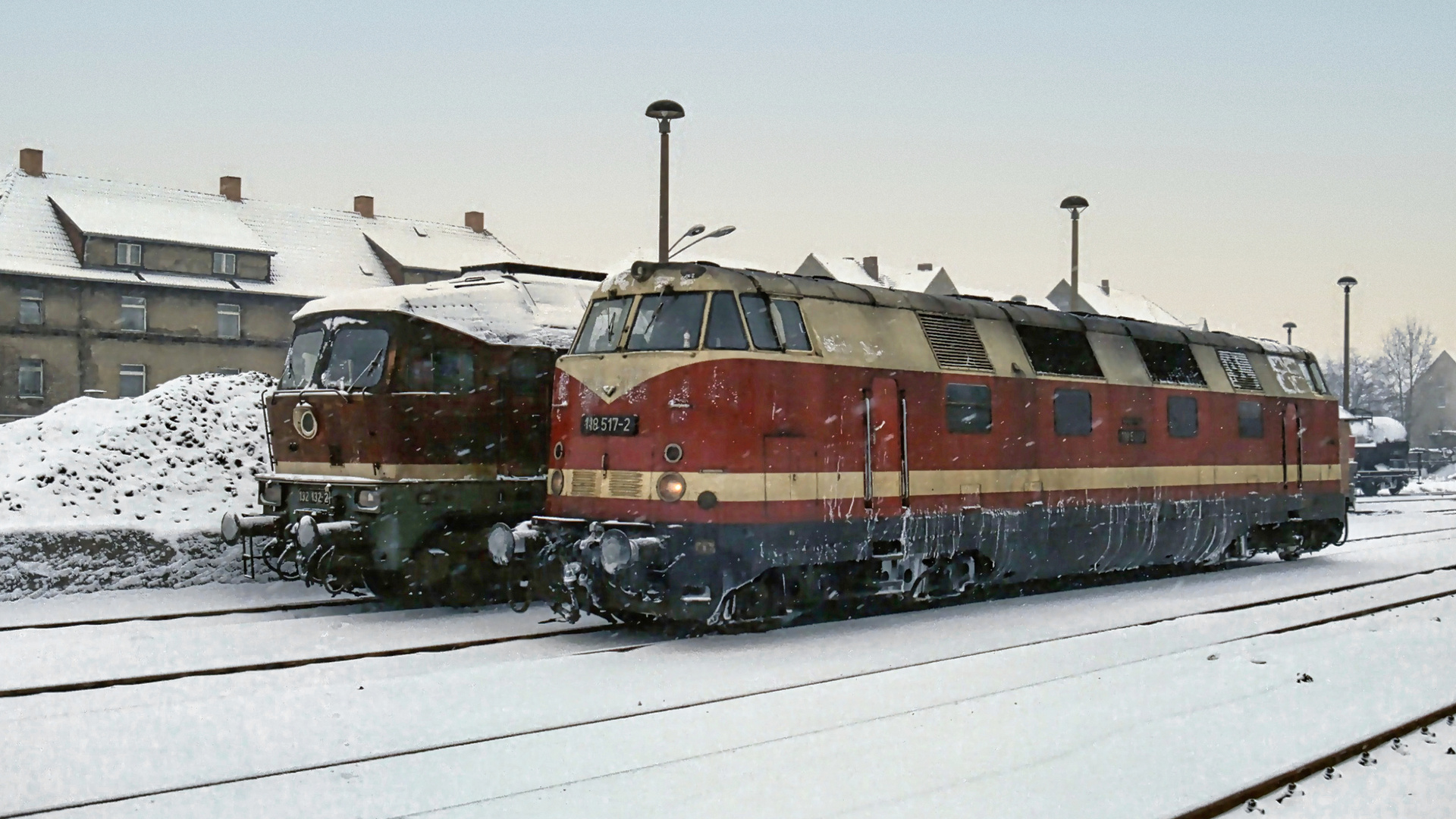 Großdieselloks in Neubrandenburg 1991