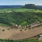 Große Elbeflut in Königstein am 05.06. 13 mit der berühmten Kurve in sphärischer Projektion