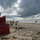 große Regenwolken am Strand von Langeoog