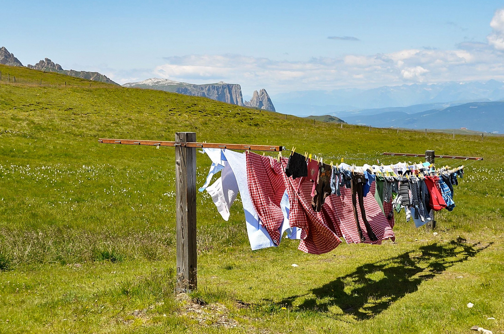 Große Wäsche auf der Seiser Alm