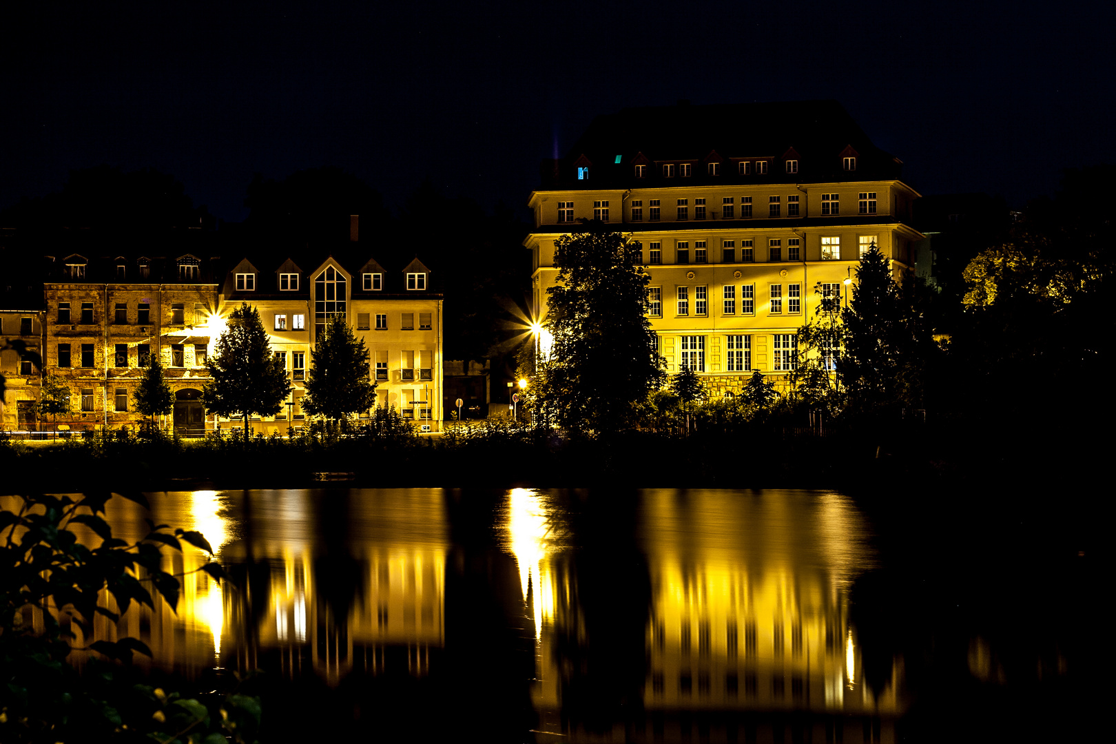 Großer Teich...Altenburg bei Nacht Foto & Bild architektur