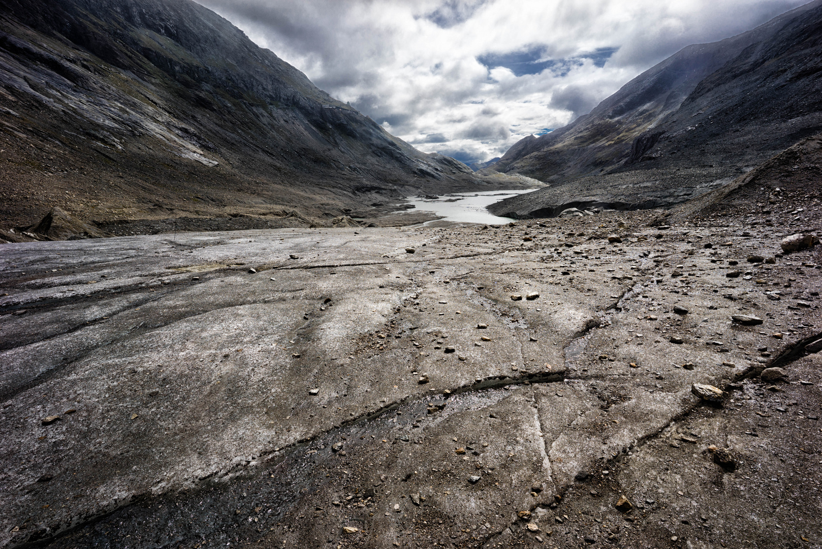 Großglockner, Pasterze. Blick zum unteren Gletscher