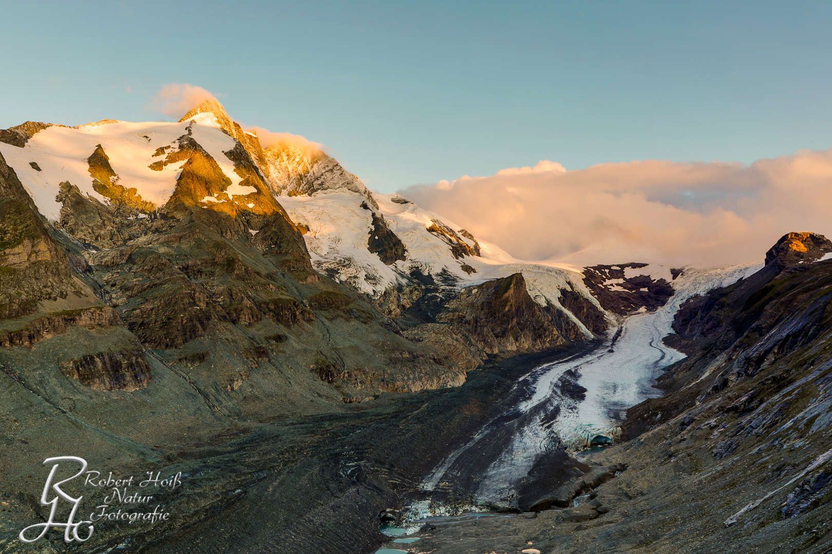 Großglockner und Pasterze im Morgenlicht