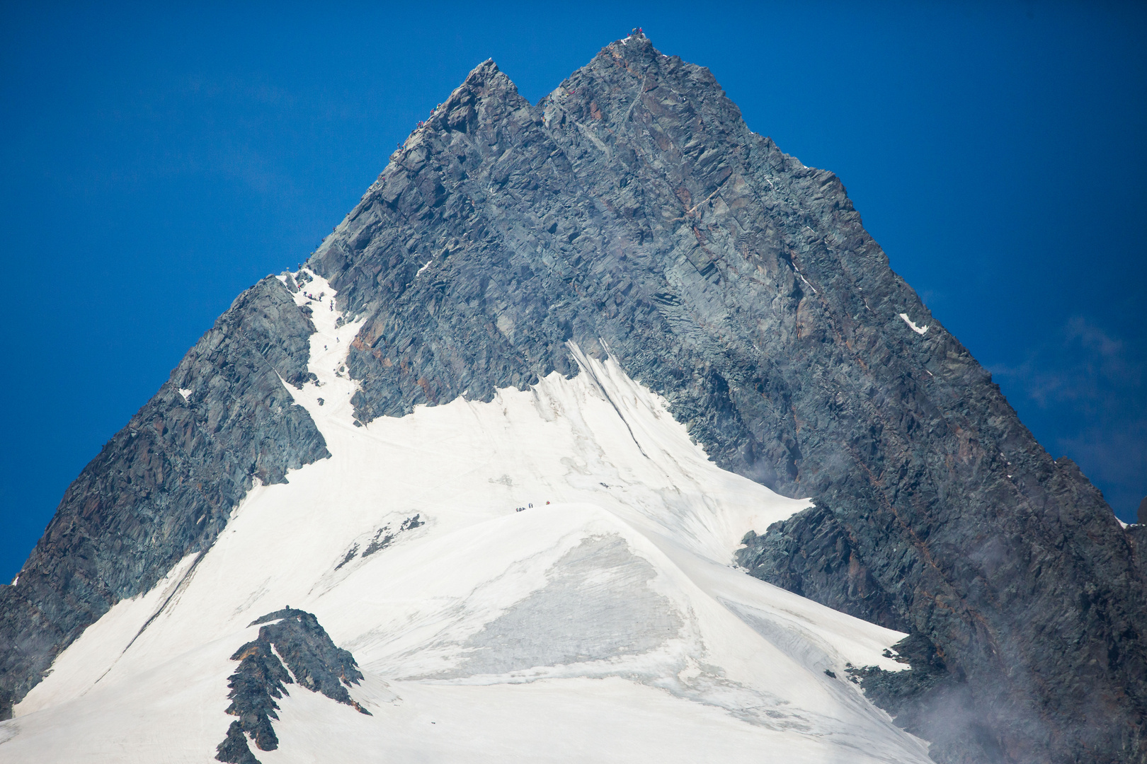 Großglöckner voller Bergsteiger