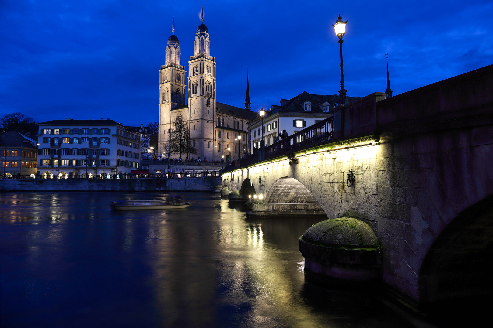 Grossmünster Church at Night