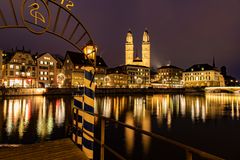 Grossmünster und Limmat, Zürich